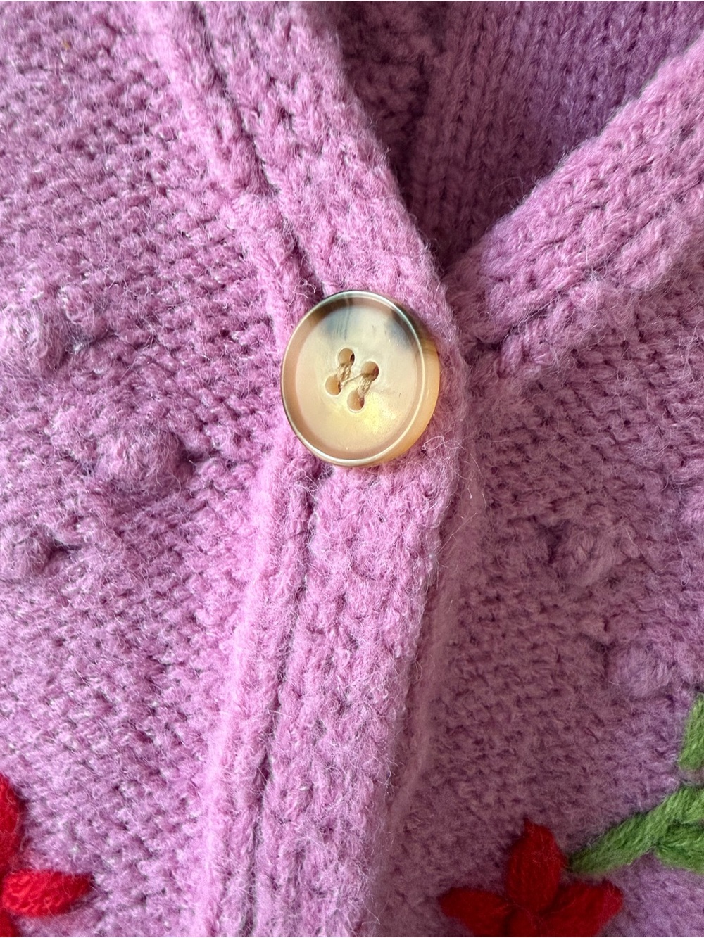 Cider Pink Embroidered Granny Knit Vest Sz M - Picture 8 of 11